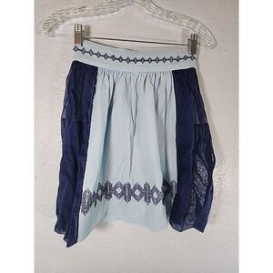 Vintage‎ Embroidered BlueHostess Half Apron Shabby Cottage Retro MCM Handmade